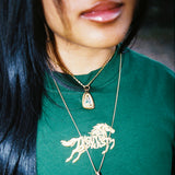 Jade Green Wild Horses Shirt (Year of the Horse)